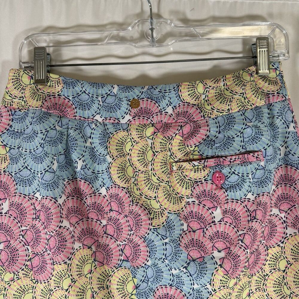 EP New York Skort Skirt Women's Small Blue Pink Lined Pull On Pockets - Picture 6 of 8
